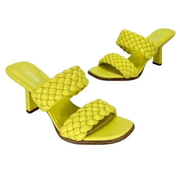 MICHAEL Michael Kors Amelia Lime Nappa Faux Leather Womens Heels Size 6.5M - Picture 14 of 14